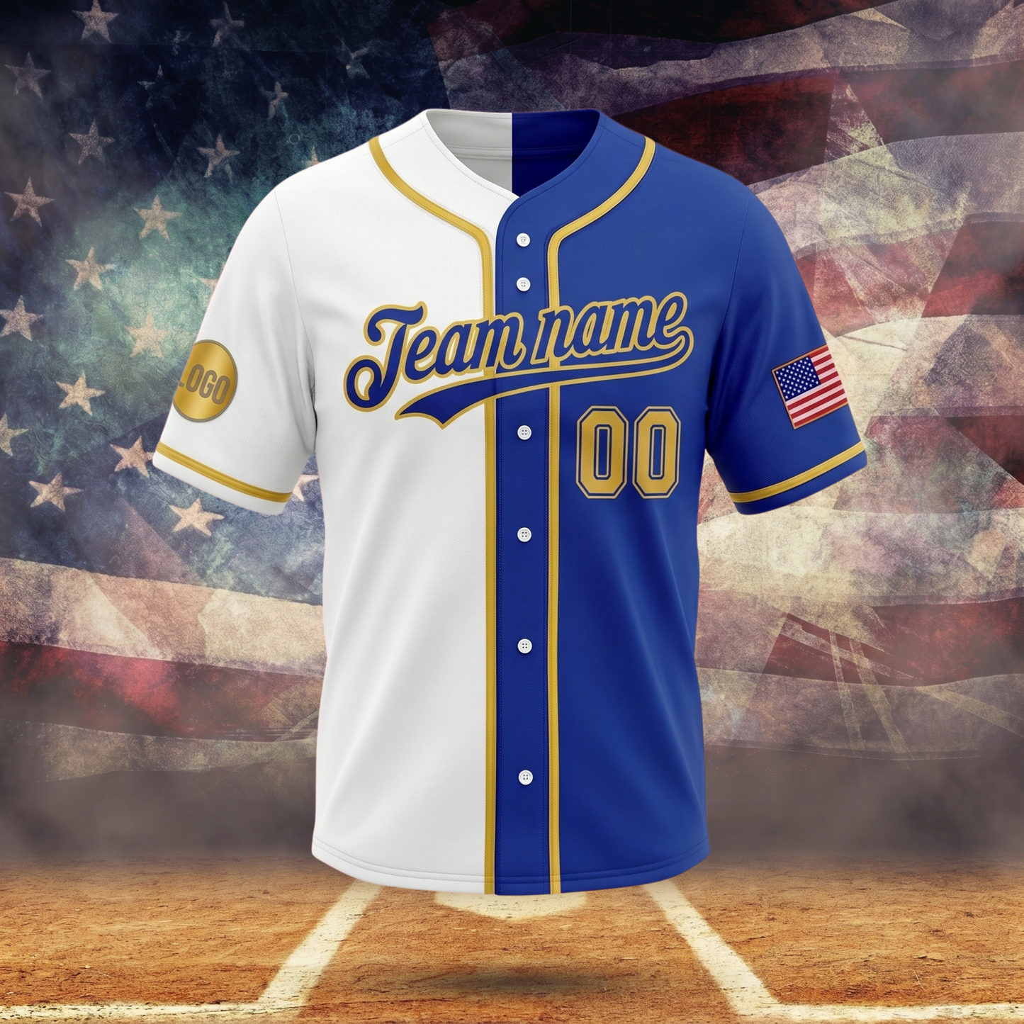 Split Design Baseball Jersey