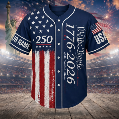 Patriotic America 250th Anniversary Baseball Jersey – 1776-2026 Edition