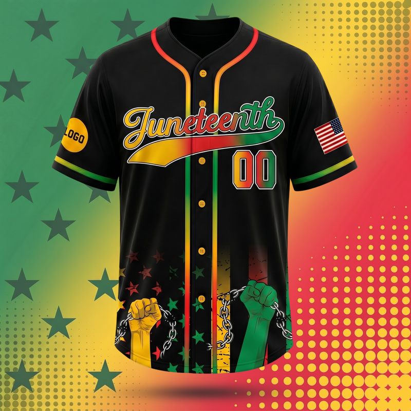 Custom Juneteenth 1865 Baseball Jersey | Personalized Name & Number