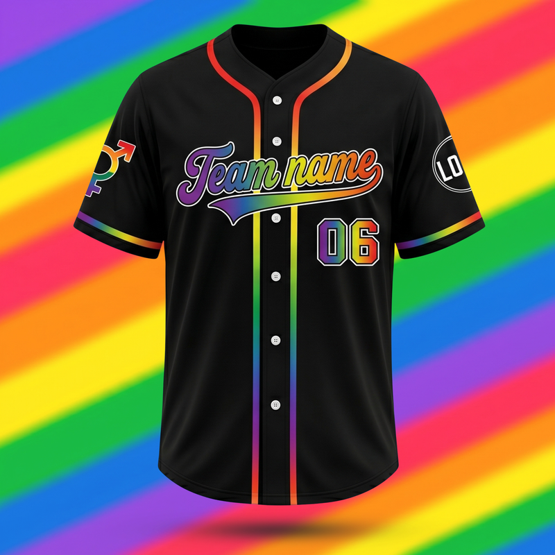 Custom LGBTQ Pride Month Baseball Jersey | Personalized Name & Number