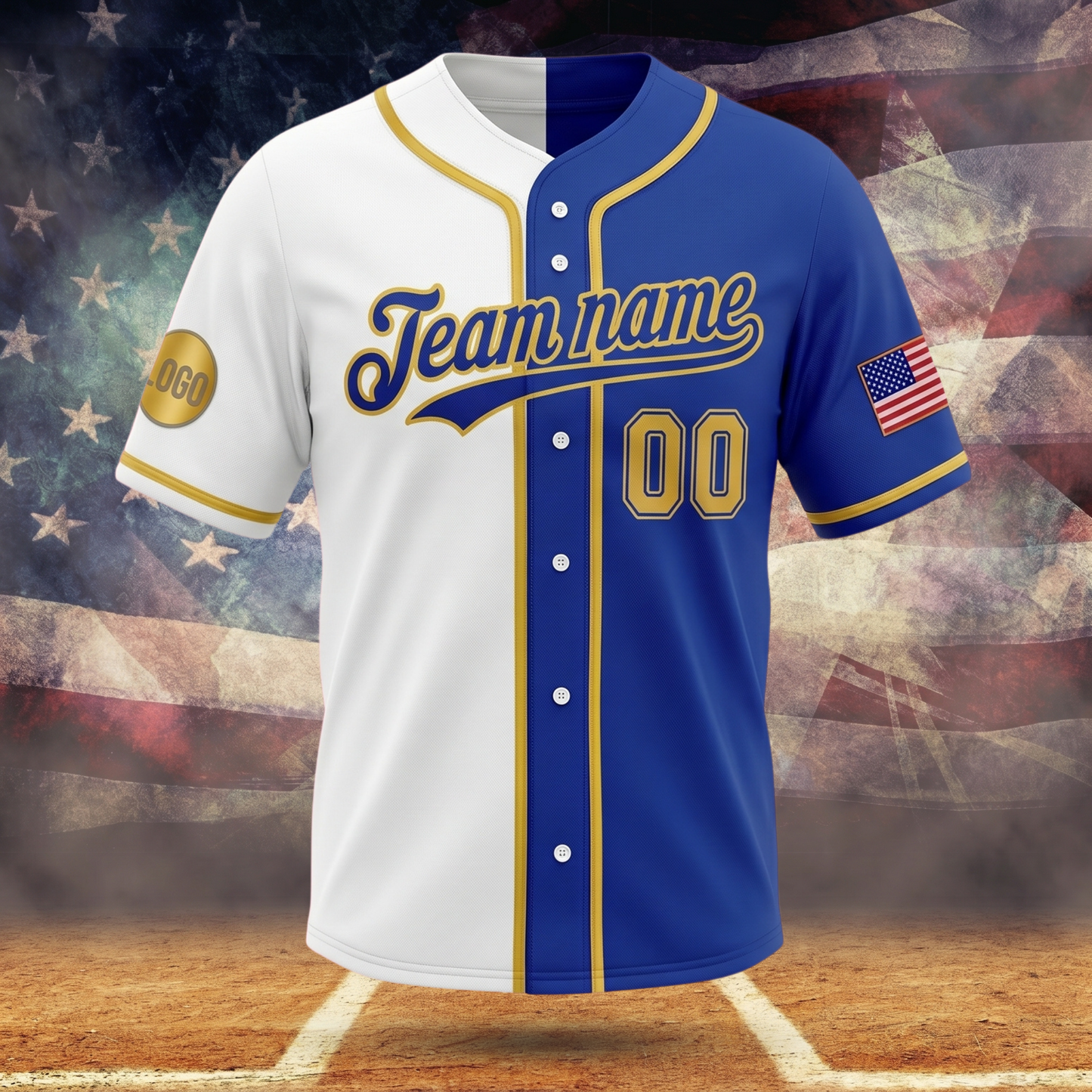 Custom Split Baseball Jersey | Personalized Two-Tone Team Name & Number