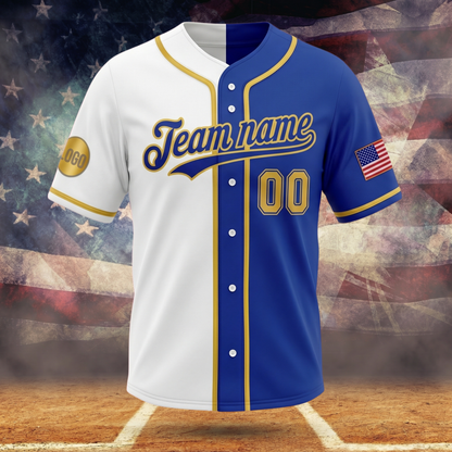 Custom Split Baseball Jersey | Personalized Two-Tone Team Name & Number