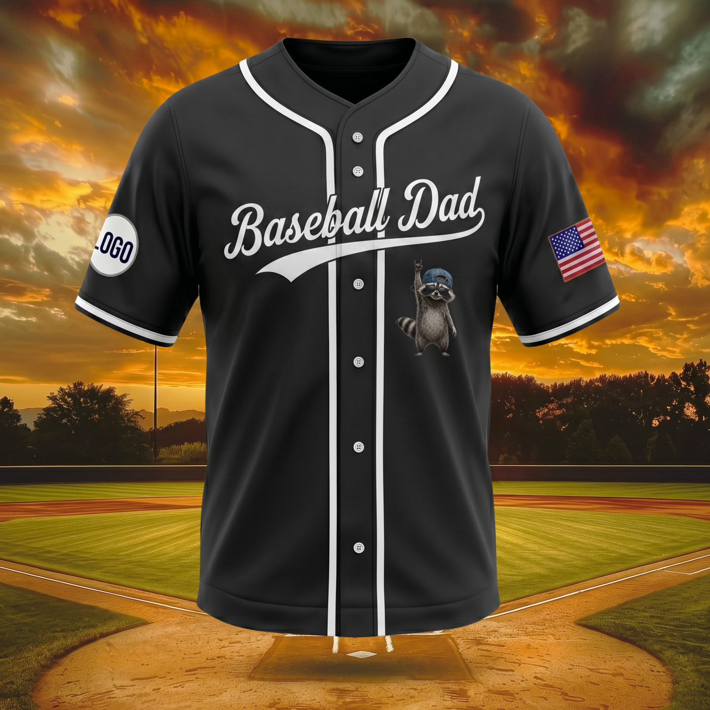 NEW ARRIVALS !!! Funny Raccoon Ballfield Dark Meme Custom Baseball Jersey