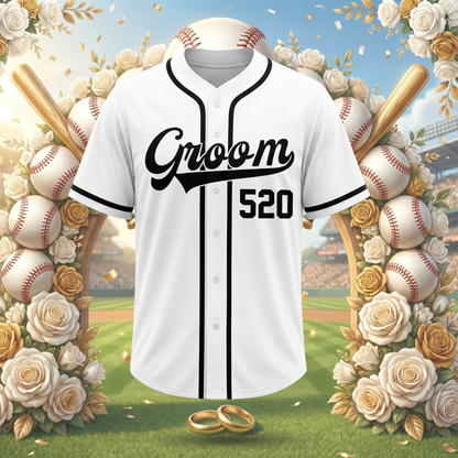 Custom Groom & Groomsmen Baseball Jersey | Personalized Bachelor Party Jerseys