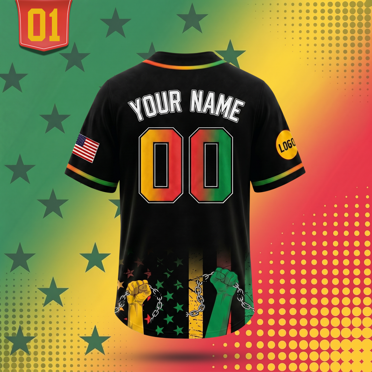 Custom Juneteenth 1865 Baseball Jersey | Personalized Name & Number