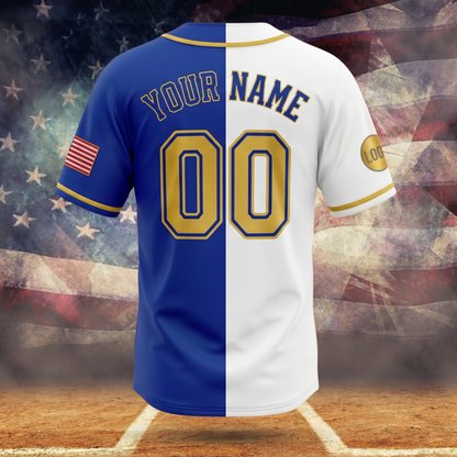 Custom Split Baseball Jersey | Personalized Two-Tone Team Name & Number