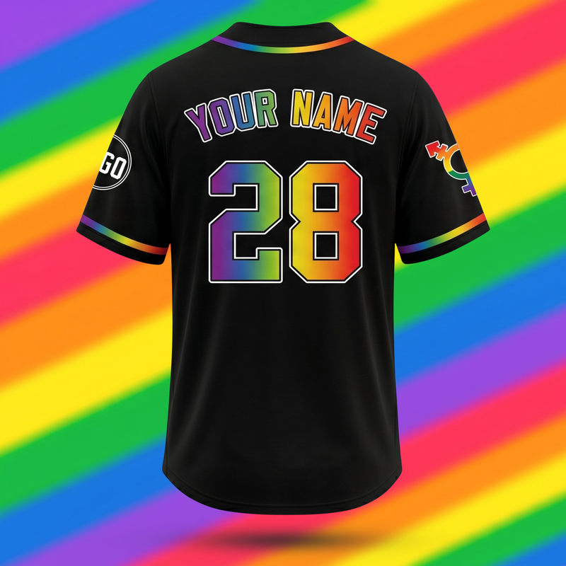 Custom LGBTQ Pride Month Baseball Jersey | Personalized Name & Number