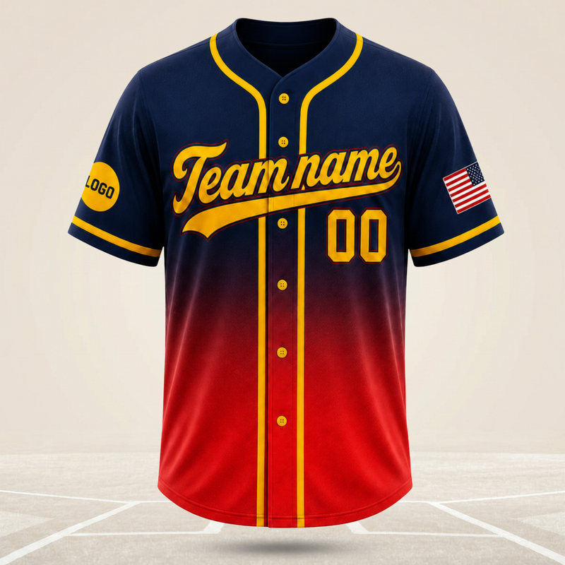 Custom Gradient Baseball Jersey | Personalized Team Sports