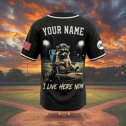 NEW ARRIVALS !!! Funny Raccoon Ballfield Dark Meme Custom Baseball Jersey