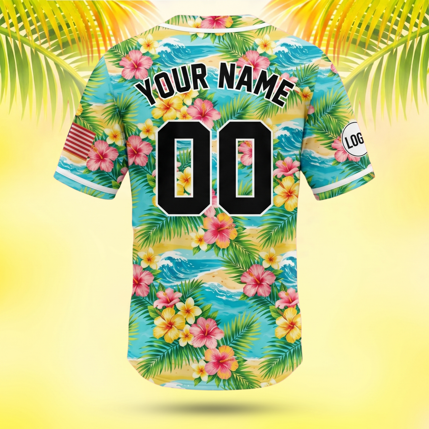 Custom Hawaiian Baseball Jersey - Personalized Name & Number