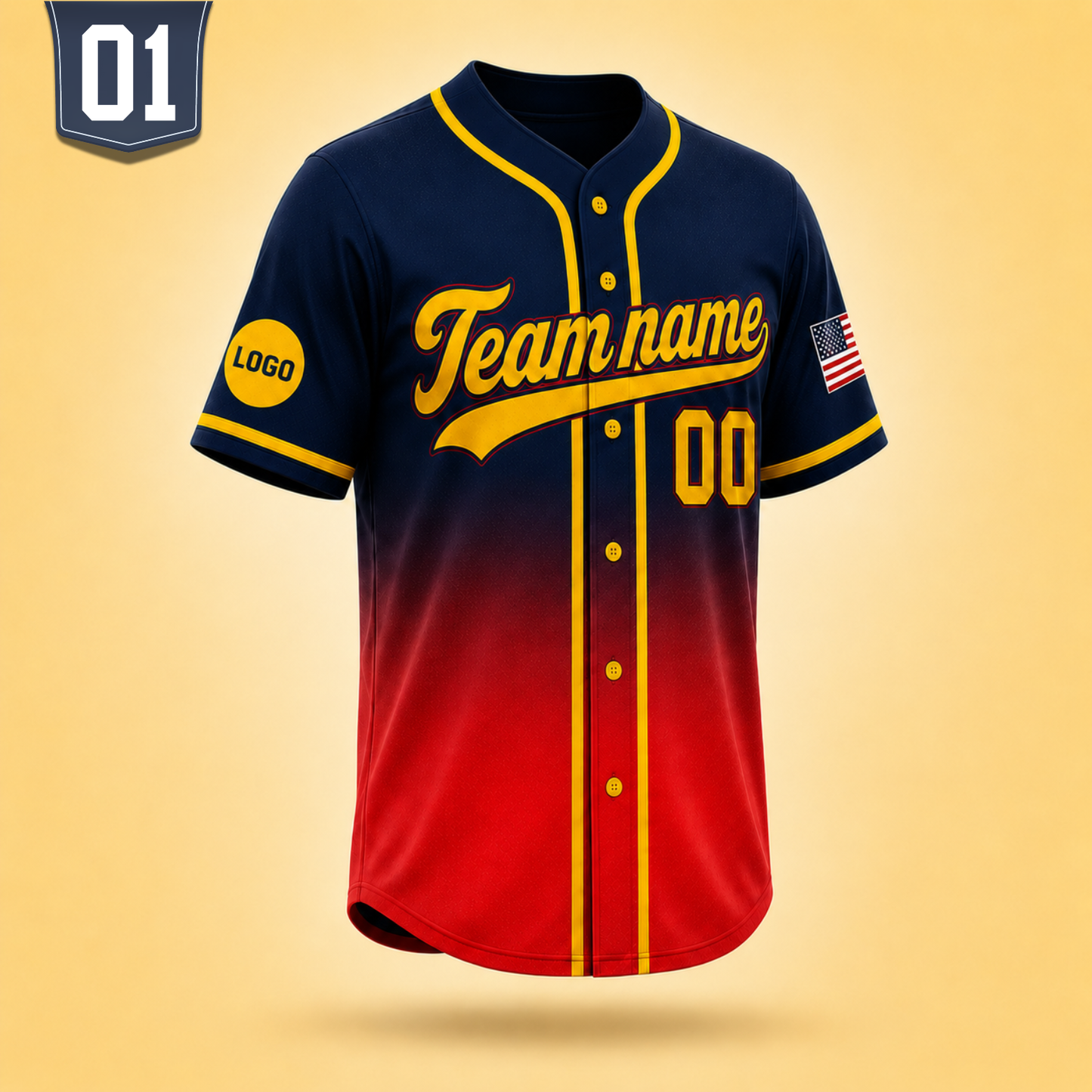 Custom Gradient Baseball Jersey | Personalized Team Sports