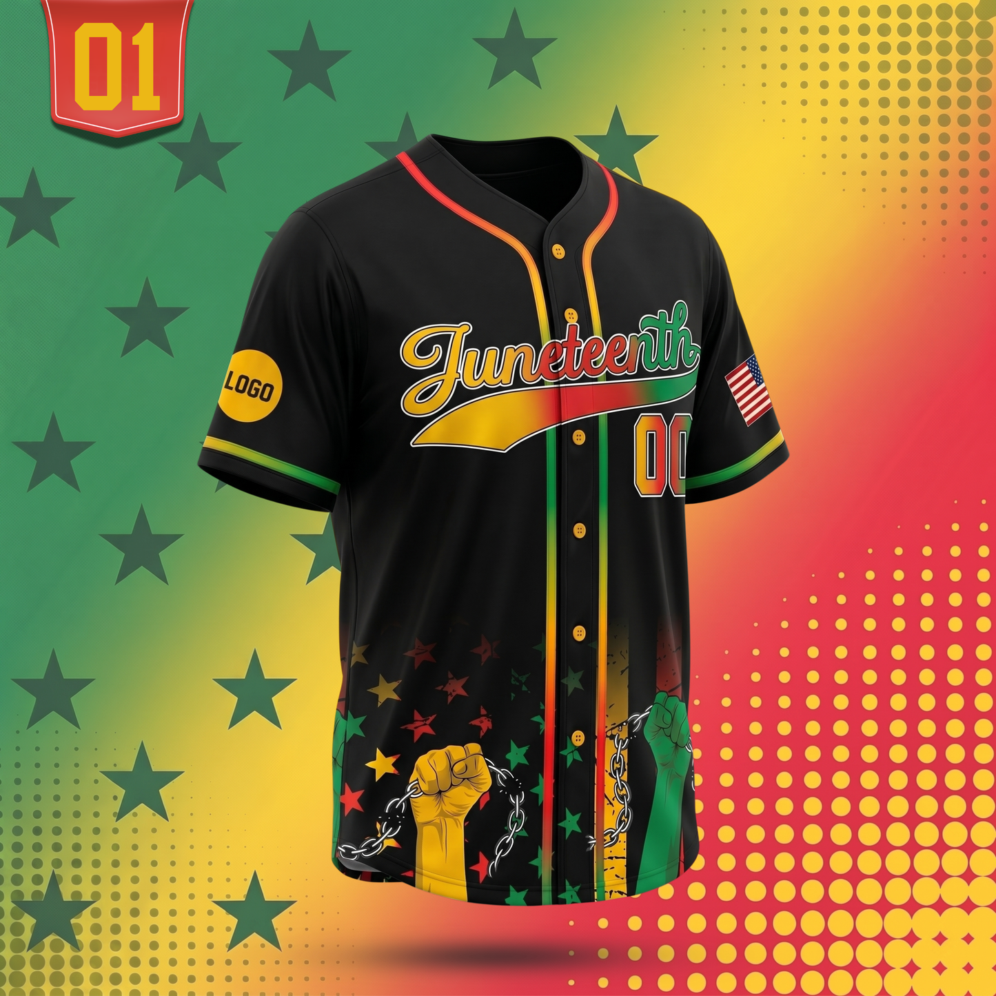 Custom Juneteenth 1865 Baseball Jersey | Personalized Name & Number