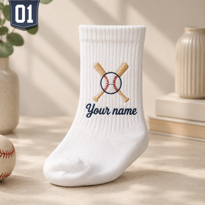 Personalized Embroidered Baseball Socks | Custom Name & Number