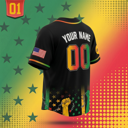 Custom Juneteenth 1865 Baseball Jersey | Personalized Name & Number