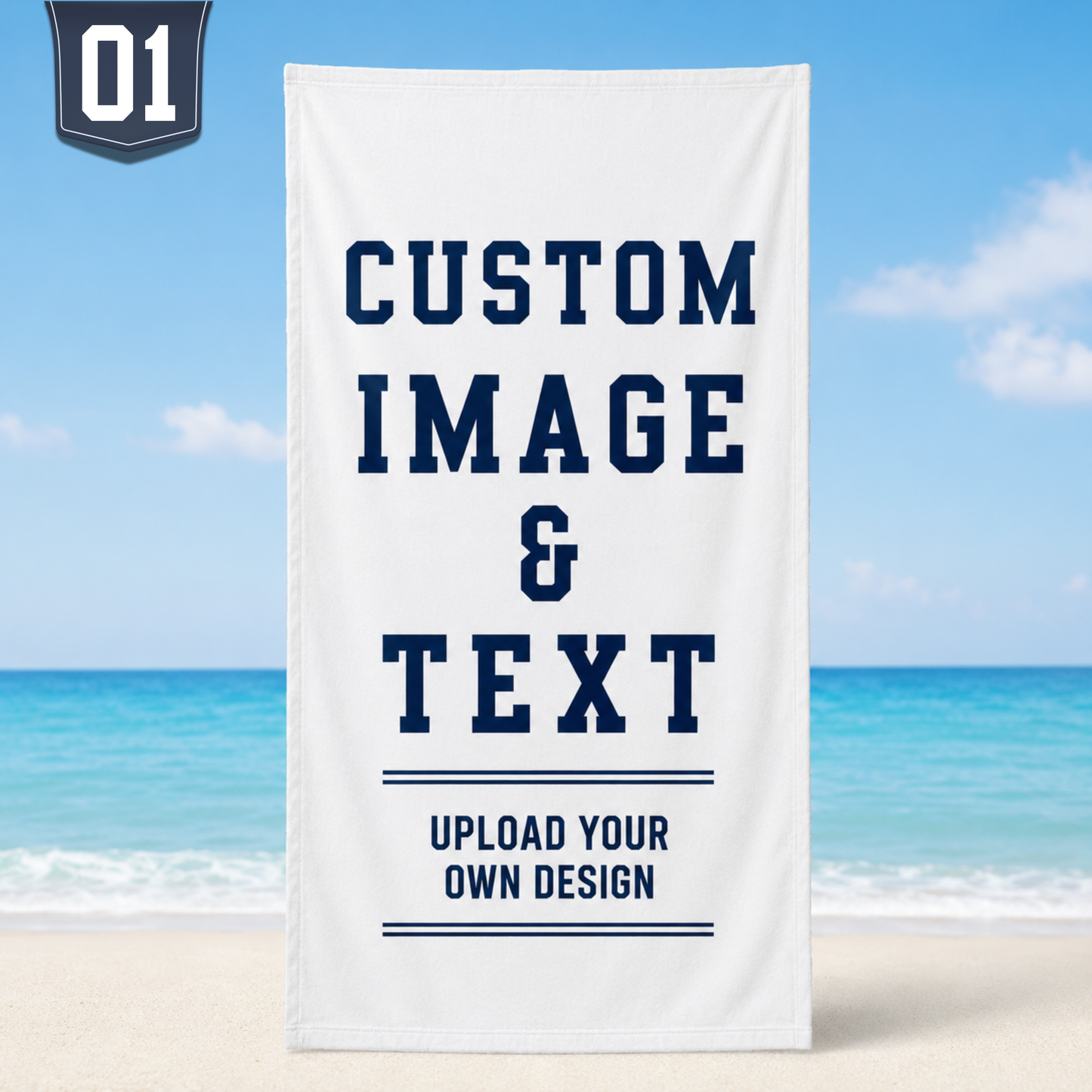Custom Baseball Team Logo Beach Towel | Personalized Name & Number!