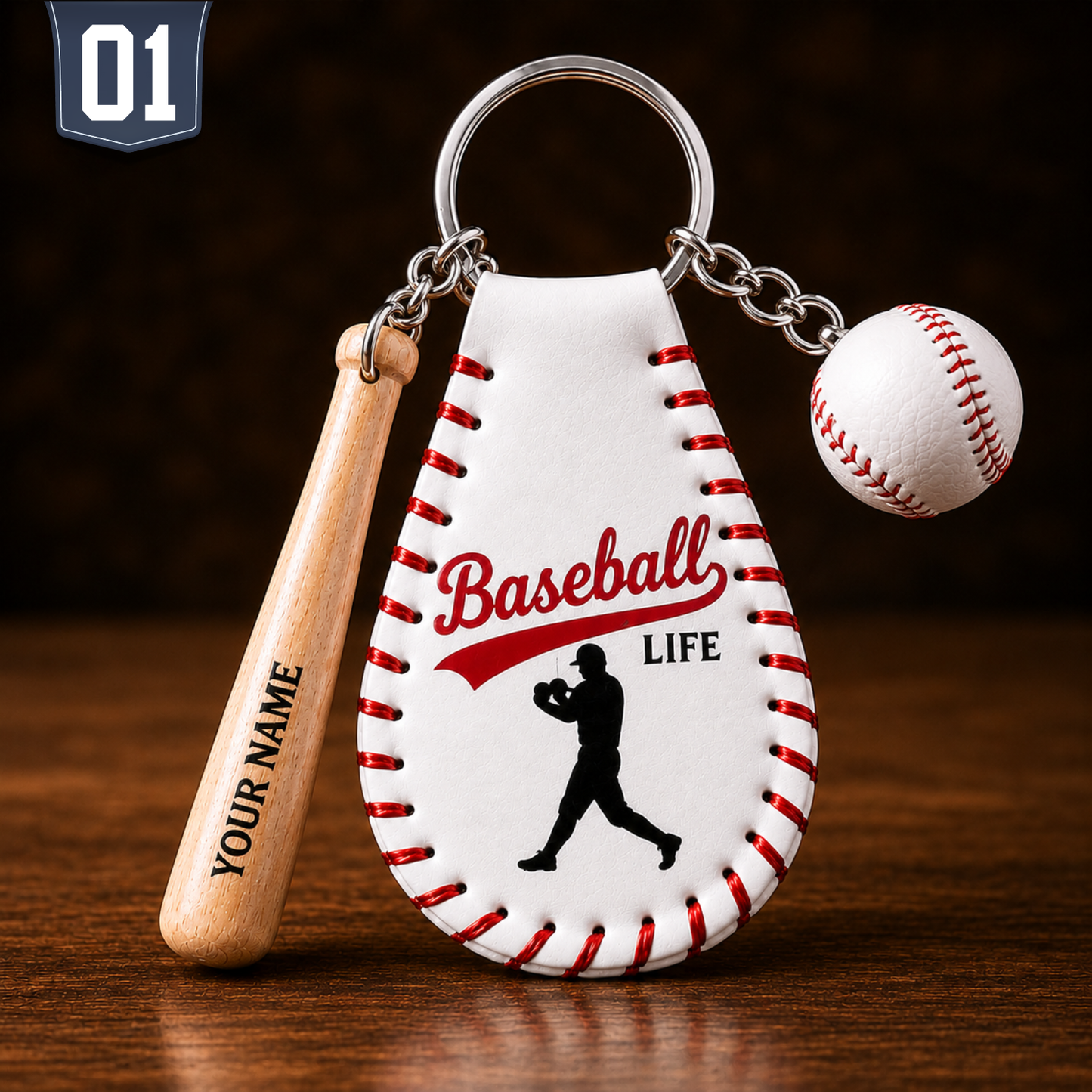 Custom Leather Baseball Keychain Gift | Must-Have Accessory for True Fans