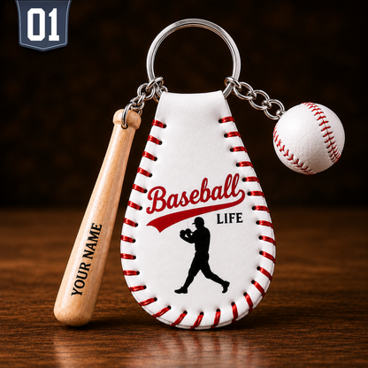 Custom Leather Baseball Keychain Gift | Must-Have Accessory for True Fans