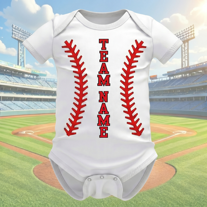 Custom Baby Baseball Jersey Bodysuit | Personalized Newborn Game Day Outfit