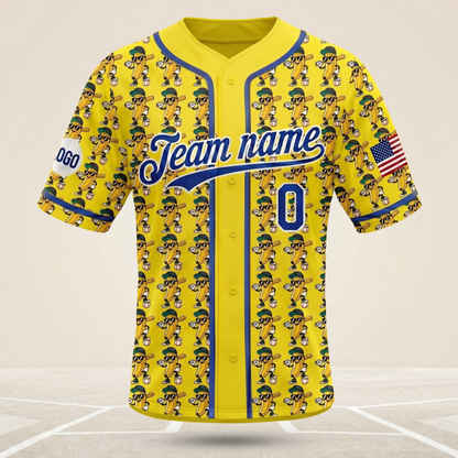 Personalized Yellow Banana Character Baseball Jersey