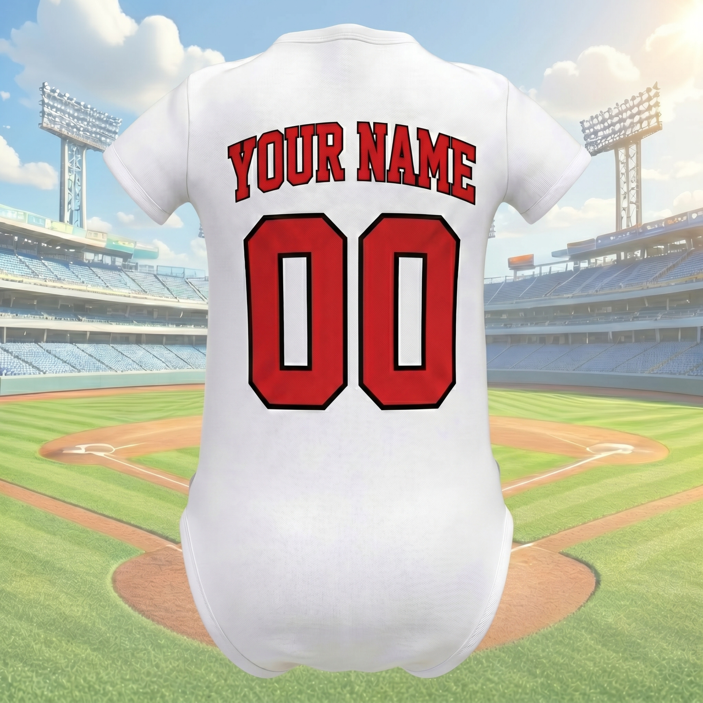 Custom Baby Baseball Jersey Bodysuit | Personalized Newborn Game Day Outfit