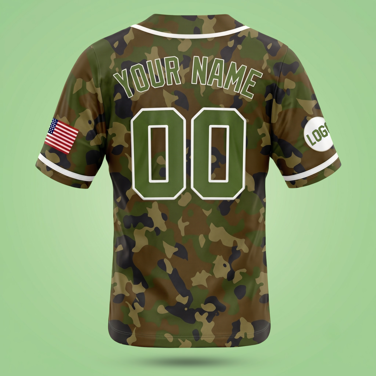 Custom Camouflage Baseball Jersey | Personalized Name & Number