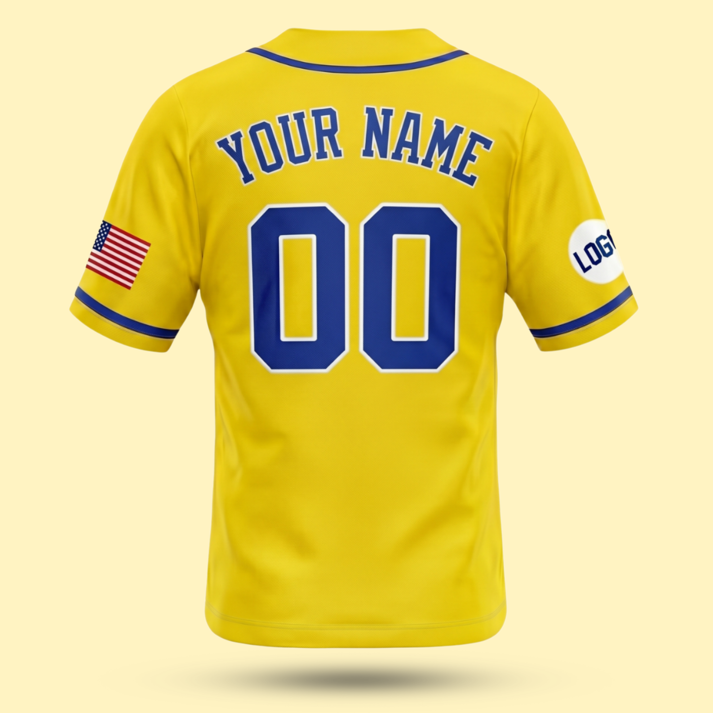 Custom Yellow Banana Baseball Jersey | Personalized Yellow and Blue Team Uniform
