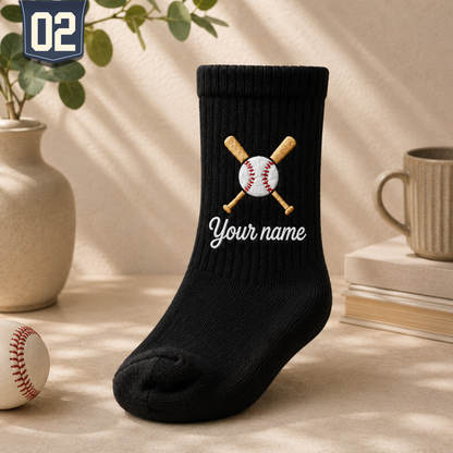 Personalized Embroidered Baseball Socks | Custom Name & Number