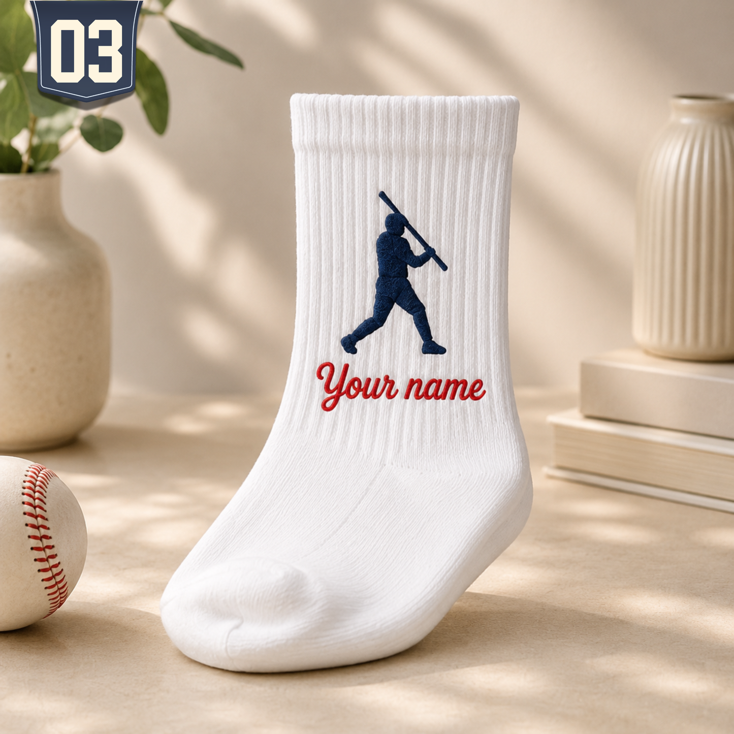 Personalized Embroidered Baseball Socks | Custom Name & Number
