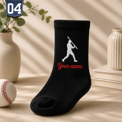 Personalized Embroidered Baseball Socks | Custom Name & Number