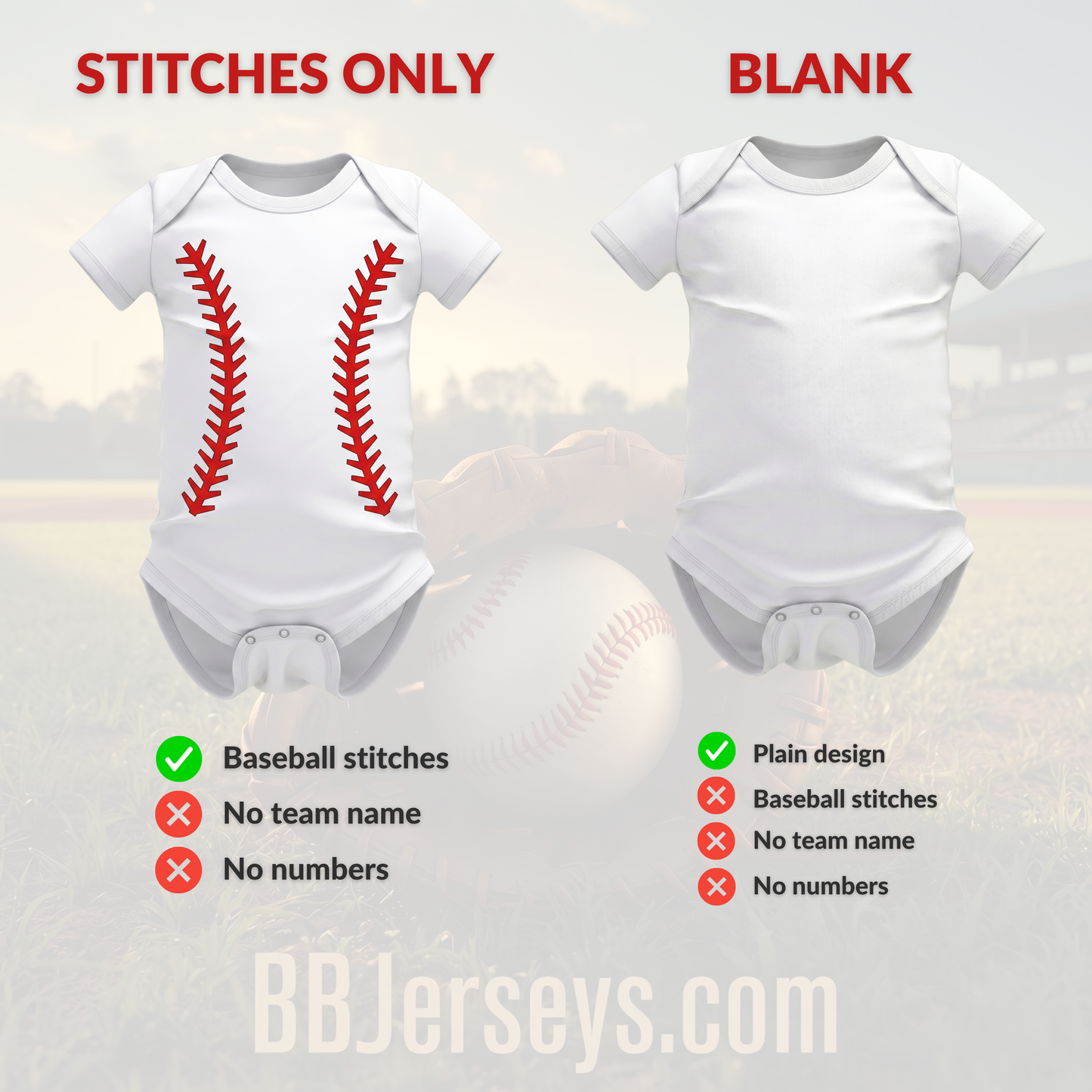 Custom Baby Baseball Jersey Bodysuit | Personalized Newborn Game Day Outfit