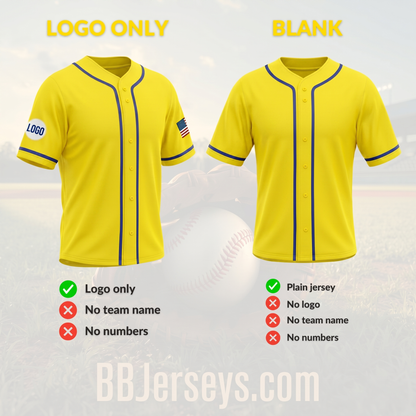 Custom Yellow Banana Baseball Jersey | Personalized Yellow and Blue Team Uniform