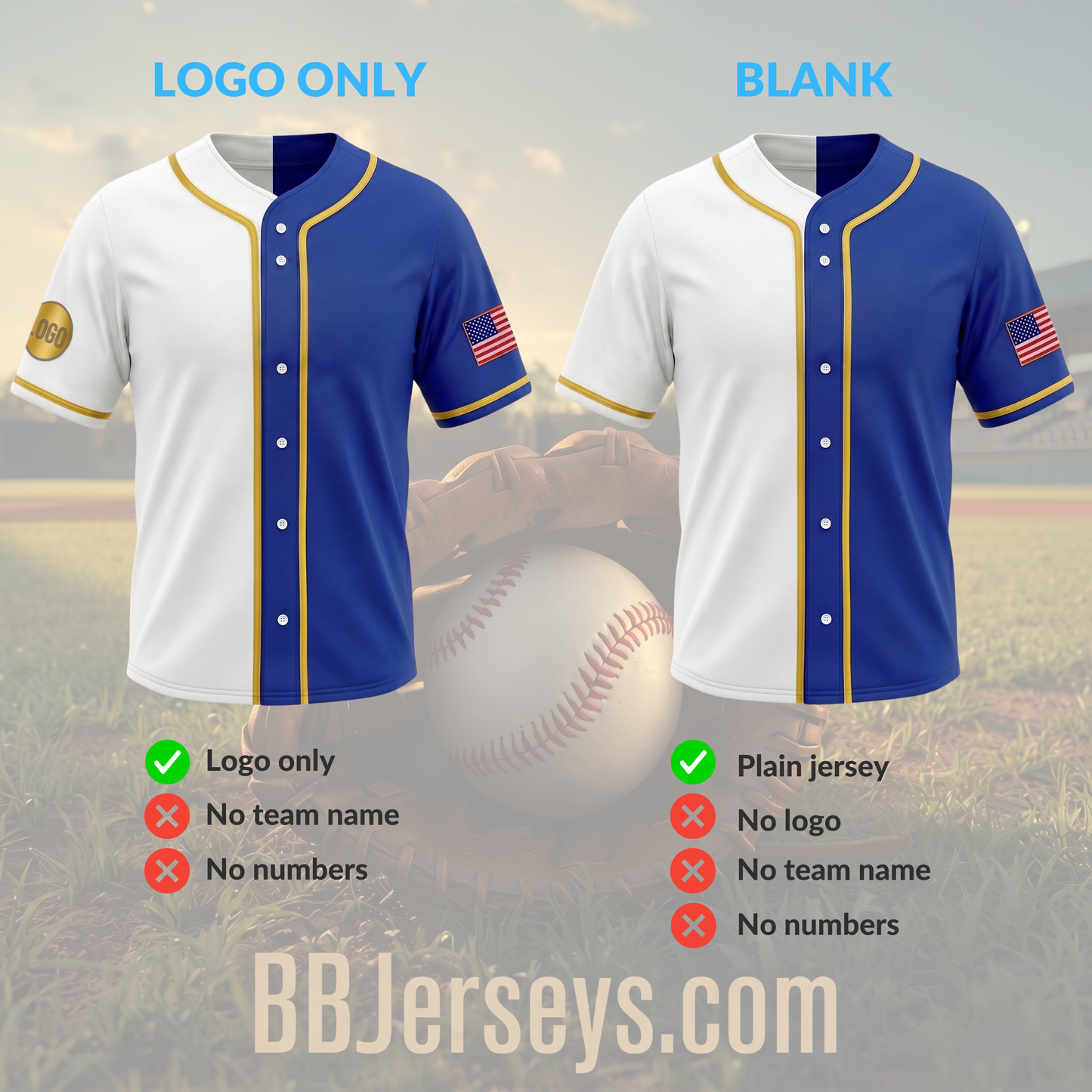 Custom Split Baseball Jersey | Personalized Two-Tone Team Name & Number
