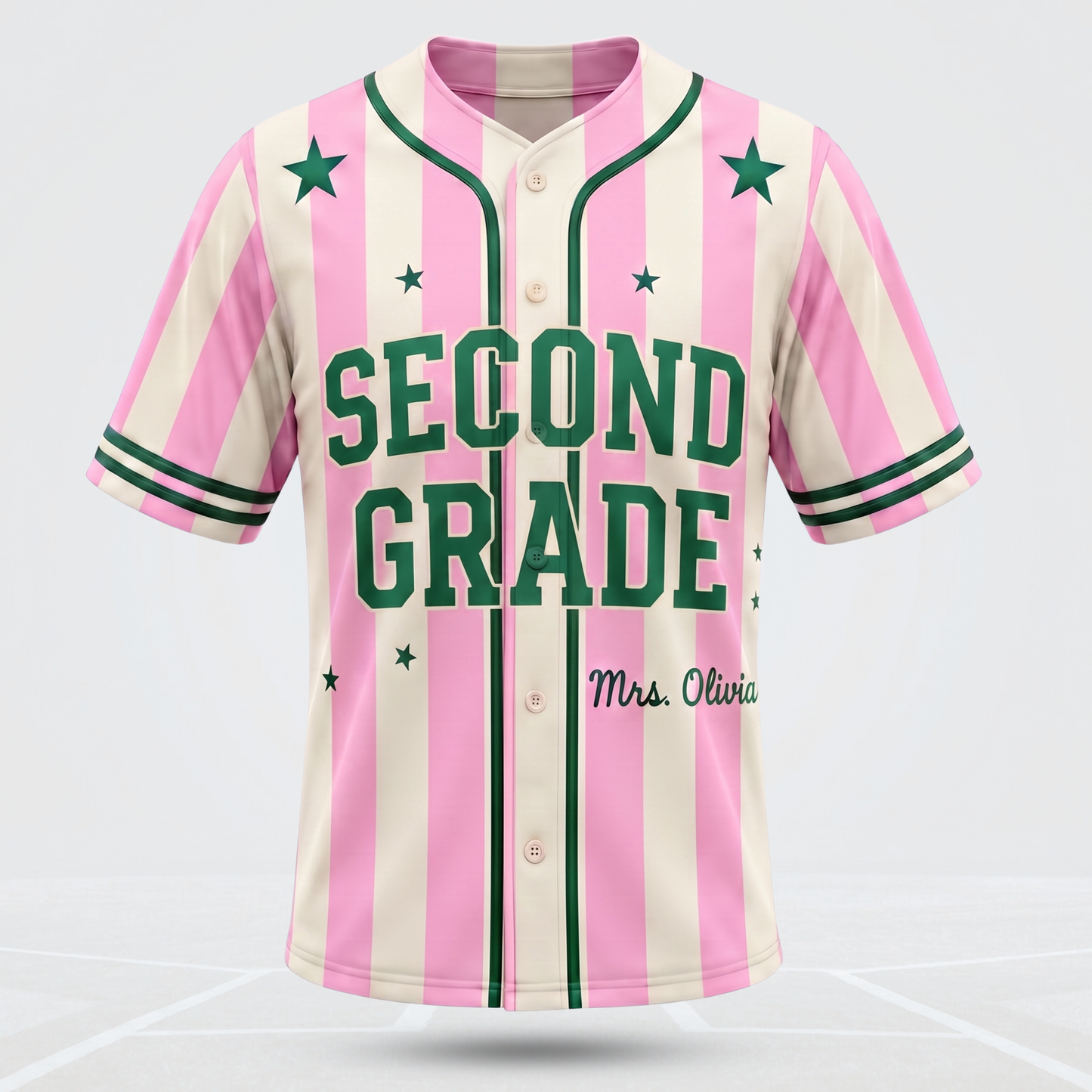 Custom Grade Level Teacher Baseball Jersey | Personalized Cute School Supplies Back to School Outfit