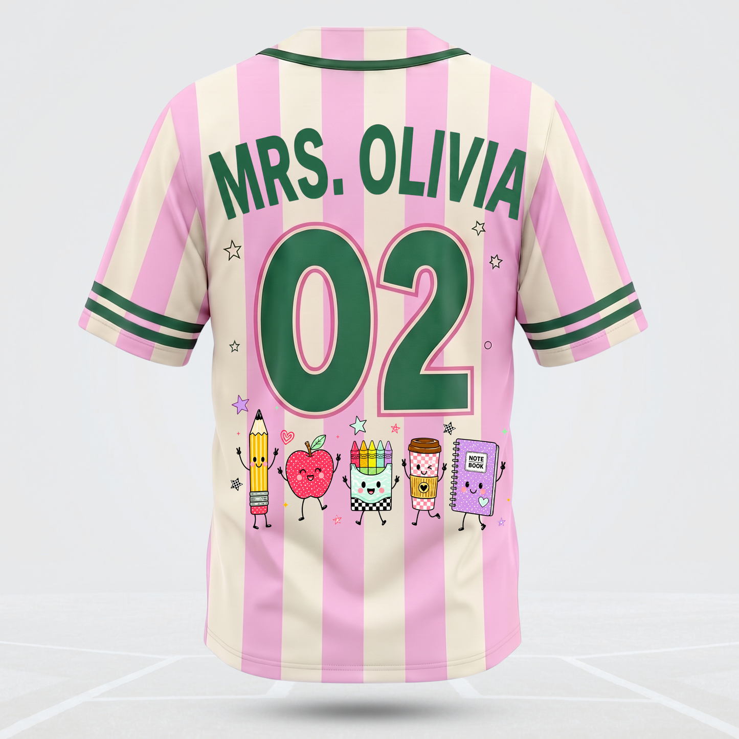 Custom Grade Level Teacher Baseball Jersey | Personalized Cute School Supplies Back to School Outfit