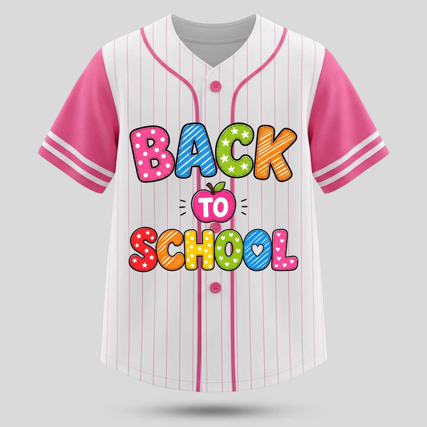 Cute School Supplies Back To School Baseball Jersey | Custom Name, Number & Grade Outfit for Girls & Boys