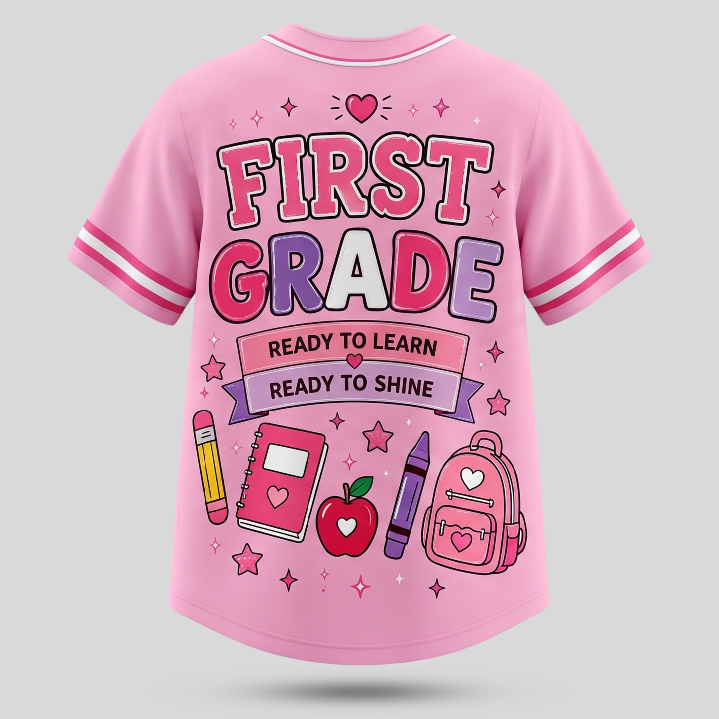 Personalized Back To School Baseball Jersey | Custom Name, Number & Grade Outfit for Girls & Boys