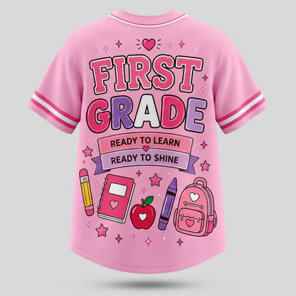 Personalized Back To School Baseball Jersey | Custom Name, Number & Grade Outfit for Girls & Boys