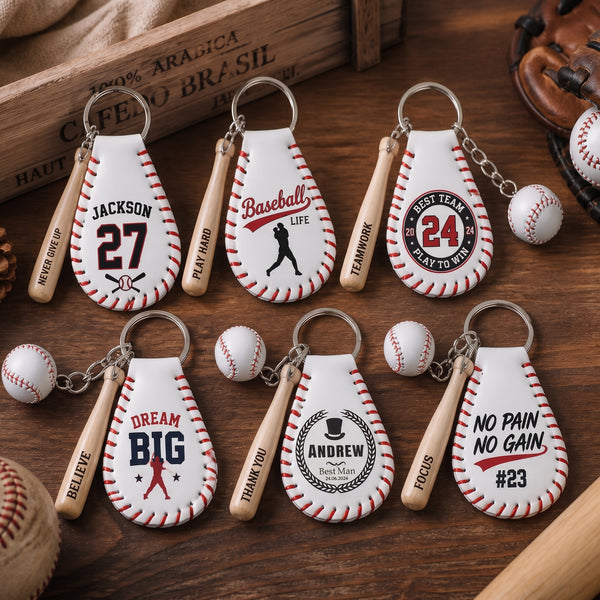 Custom Leather Baseball Keychain Gift | Must-Have Accessory for True Fans