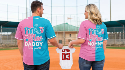Personalized Baby Reveal Baseball Jersey | Custom Family Matching