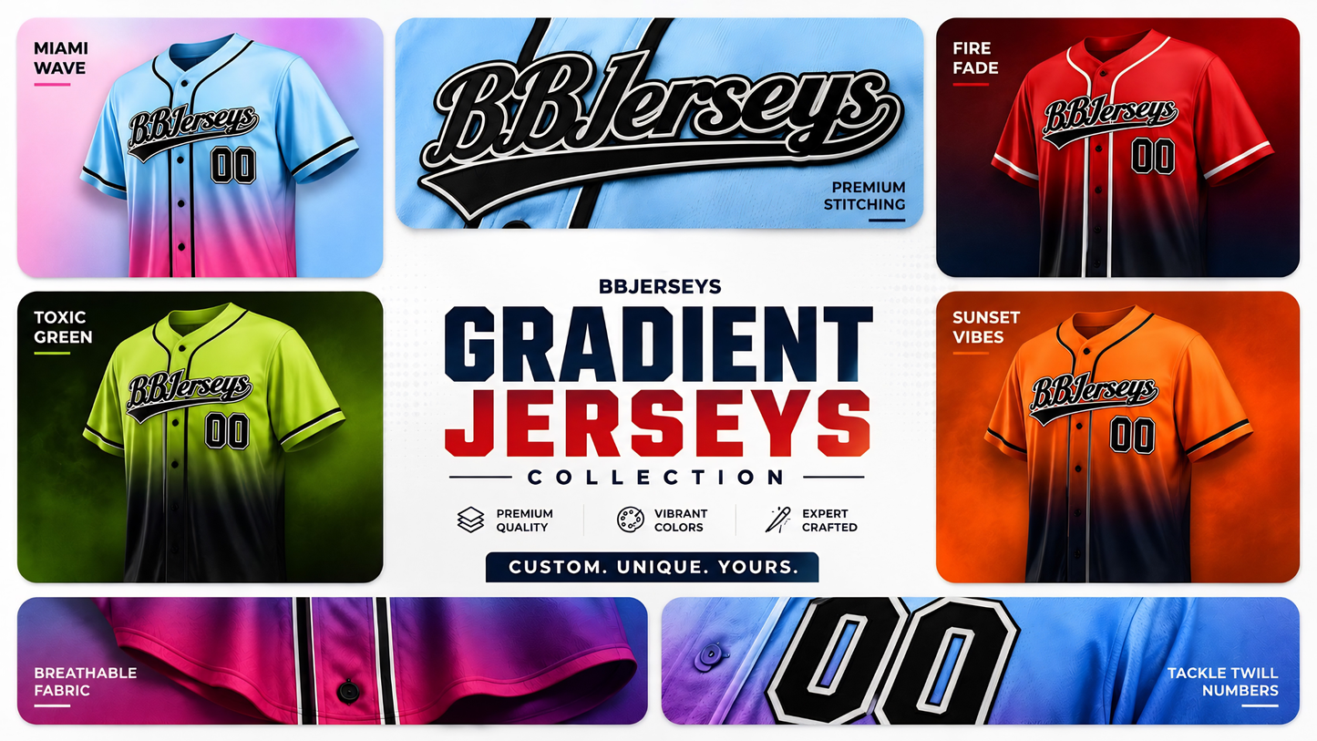 Custom Gradient Baseball Jersey | Personalized Team Sports
