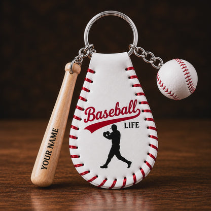 Custom Leather Baseball Keychain Gift | Must-Have Accessory for True Fans