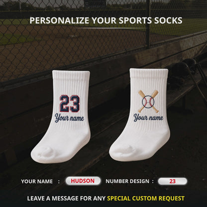 Personalized Embroidered Baseball Socks | Custom Name & Number