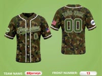 Custom Camouflage Baseball Jersey | Personalized Name & Number