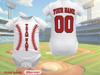 Custom Baby Baseball Jersey Bodysuit | Personalized Newborn Game Day Outfit