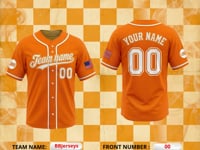 Custom Baseball Jersey Orange White Black | Team Name & Number