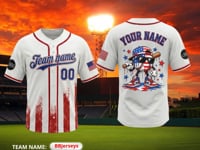 Kids American Flag Baseball Drip Jersey | Custom 4th Of July Outfit