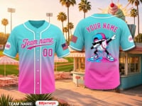 Trendy Kids Ice Cream Drip Baseball Jersey | Featured Mascot on Back