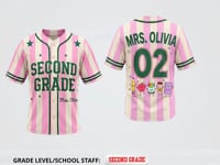 Custom Grade Level Teacher Baseball Jersey | Personalized Cute School Supplies Back to School Outfit