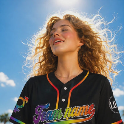 Custom LGBTQ Pride Month Baseball Jersey | Personalized Name & Number