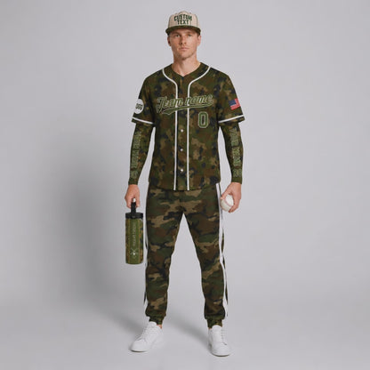 Custom Camouflage Baseball Jersey | Personalized Name & Number
